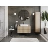Mexen Rivel meuble de salle de bain sous-vasque 100 cm avec plan, 2 tiroirs, rainuré, chêne - 91A20-10047-2-BFFC81
