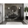 Mexen Rivel meuble de salle de bain sous lavabo 120 cm avec plateau, 1 tiroir, rainuré, noir mat - 91A20-12023-1-BFC71