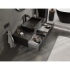 Mexen Rivel meuble de salle de bain sous lavabo 120 cm avec plateau, 1 tiroir, rainuré, noir mat - 91A20-12023-1-BFC71