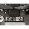 Mexen Rivel meuble de salle de bain sous lavabo 120 cm avec plateau, 1 tiroir, rainuré, noir mat - 91A20-12023-1-BFC71