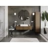 Mexen Rivel meuble de salle de bain sous lavabo 120 cm avec plateau, 1 tiroir, rainuré, noyer - 91A20-12023-1-BFC86