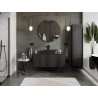 Mexen Rivel meuble de salle de bain sous le lavabo 120 cm avec plateau, 1 tiroir, rainuré, noir mat - 91A20-12047-1-BFC71