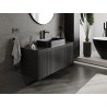 Mexen Rivel meuble de salle de bain sous le lavabo 120 cm avec plateau, 1 tiroir, rainuré, noir mat - 91A20-12047-1-BFC71