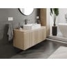 Mexen Rivel armoire de salle de bains sous-lavabo 120 cm avec plateau, 1 tiroir, rainurée, chêne - 91A20-12047-1-BFC81