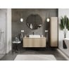 Mexen Rivel armoire de salle de bains sous-lavabo 120 cm avec plateau, 1 tiroir, rainurée, chêne - 91A20-12047-1-BFC81