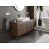 Mexen Rivel meuble de salle de bain sous-vasque 120 cm avec plateau, 1 tiroir, rainuré, noyer - 91A20-12047-1-BFC86