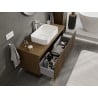 Mexen Rivel meuble de salle de bain sous-vasque 120 cm avec plateau, 1 tiroir, rainuré, noyer - 91A20-12047-1-BFC86