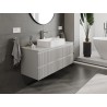 Mexen Rivel armoire de salle de bain sous lavabo 120 cm avec plateau, 2 tiroirs, rainurée, gris mat - 91A20-12047-2-BFFC62