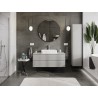 Mexen Rivel armoire de salle de bain sous lavabo 120 cm avec plateau, 2 tiroirs, rainurée, gris mat - 91A20-12047-2-BFFC62