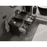 Mexen Rivel meuble de salle de bain sous-vasque 120 cm avec plateau, 2 tiroirs, rainuré, noir mat - 91A20-12047-2-BFFC71
