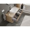 Mexen Rivel meuble de salle de bain sous-vasque 120 cm avec plateau, 2 tiroirs, rainuré, chêne - 91A20-12047-2-BFFC81