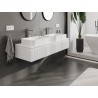 Mexen Rivel armoire de salle de bains sous-vasque 140 cm avec plateau, 1 tiroir, rainurée, blanc mat - 91A20-14023-1-BFC01