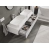Mexen Rivel meuble sous-lavabo 140 cm avec plateau, 1 tiroir, rainuré, blanc mat - 91A20-14023-1-BFC01