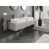 Mexen Rivel meuble de salle de bains sous lavabo 140 cm avec plan de travail, 1 tiroir, rainuré, gris mat - 91A20-14023-1-BFC62