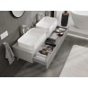 Mexen Rivel meuble de salle de bains sous lavabo 140 cm avec plan de travail, 1 tiroir, rainuré, gris mat - 91A20-14023-1-BFC62