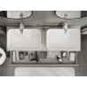 Mexen Rivel meuble de salle de bains sous lavabo 140 cm avec plan de travail, 1 tiroir, rainuré, gris mat - 91A20-14023-1-BFC62