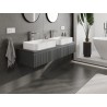 Mexen Rivel meuble de salle de bains sous lavabo 140 cm avec plateau, 1 tiroir, cannelé, graphite mat - 91A20-14023-1-BFC66