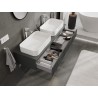 Mexen Rivel meuble de salle de bains sous lavabo 140 cm avec plateau, 1 tiroir, cannelé, graphite mat - 91A20-14023-1-BFC66