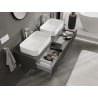 Mexen Rivel meuble de salle de bains sous-lavabo 140 cm avec plateau, 1 tiroir, rainuré, graphite mat - 91A20-14023-1-BFC66