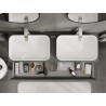 Mexen Rivel meuble de salle de bains sous lavabo 140 cm avec plateau, 1 tiroir, cannelé, graphite mat - 91A20-14023-1-BFC66
