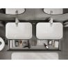 Mexen Rivel meuble de salle de bains sous-lavabo 140 cm avec plateau, 1 tiroir, rainuré, graphite mat - 91A20-14023-1-BFC66