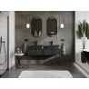 Mexen Rivel armoire de salle de bain sous lavabo 140 cm avec plateau, 1 tiroir, rainuré, noir mat - 91A20-14023-1-BFC71