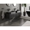 Mexen Rivel armoire de salle de bain sous lavabo 140 cm avec plateau, 1 tiroir, rainuré, noir mat - 91A20-14023-1-BFC71
