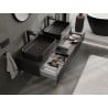 Mexen Rivel armoire de salle de bain sous lavabo 140 cm avec plateau, 1 tiroir, rainuré, noir mat - 91A20-14023-1-BFC71