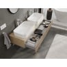 Mexen Rivel meuble de salle de bain sous-lavabo 140 cm avec plateau, 1 tiroir, rainuré, chêne - 91A20-14023-1-BFC81