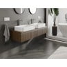 Mexen Rivel meuble de salle de bains sous lavabo 140 cm avec plateau, 1 tiroir, rainuré, noyer - 91A20-14023-1-BFC86