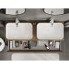 Mexen Rivel meuble de salle de bains sous lavabo 140 cm avec plateau, 1 tiroir, rainuré, noyer - 91A20-14023-1-BFC86
