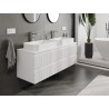 Mexen Rivel Meuble de salle de bains 140 cm avec plan de travail, 2 tiroirs, rainuré, blanc mat - 91A20-14047-2-BFFC01