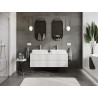 Mexen Rivel Meuble de salle de bains 140 cm avec plan de travail, 2 tiroirs, rainuré, blanc mat - 91A20-14047-2-BFFC01