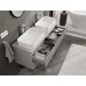 Mexen Rivel meuble de salle de bains sous-lavabo 140 cm avec plateau, 2 tiroirs, rainuré, gris mat - 91A20-14047-2-BFFC62