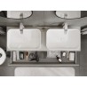 Mexen Rivel meuble de salle de bains sous-lavabo 140 cm avec plateau, 2 tiroirs, rainuré, gris mat - 91A20-14047-2-BFFC62