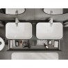 Mexen Rivel meuble de salle de bain sous-vasque 140 cm avec plateau, 2 tiroirs, rainuré, graphite mat - 91A20-14047-2-BFFC66