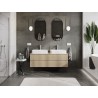 Mexen Rivel meuble de salle de bains sous-lavabo 140 cm avec plateau, 2 tiroirs, rainuré, chêne - 91A20-14047-2-BFFC81