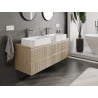 Mexen Rivel meuble de salle de bains sous-lavabo 140 cm avec plateau, 2 tiroirs, rainuré, chêne - 91A20-14047-2-BFFC81