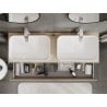 Mexen Rivel meuble de salle de bains sous-lavabo 140 cm avec plateau, 2 tiroirs, rainuré, chêne - 91A20-14047-2-BFFC81
