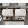Mexen Rivel meuble de salle de bains sous-lavabo 140 cm avec plateau, 2 tiroirs, rainuré, noyer - 91A20-14047-2-BFFC86