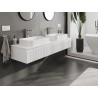 Mexen Rivel meuble de salle de bain sous-vasque 160 cm avec plateau, 1 tiroir, rainuré, blanc mat - 91A20-16023-1-BFC01