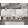 Mexen Rivel meuble de salle de bain sous-vasque 160 cm avec plateau, 1 tiroir, rainuré, blanc mat - 91A20-16023-1-BFC01