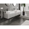Mexen Rivel meuble de salle de bain sous vasque 160 cm avec plateau, 1 tiroir, rainuré, gris mat - 91A20-16023-1-BFC62