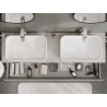 Mexen Rivel meuble de salle de bain sous vasque 160 cm avec plateau, 1 tiroir, rainuré, gris mat - 91A20-16023-1-BFC62