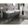 Mexen Rivel meuble de salle de bain sous-vasque 160 cm avec plateau, 1 tiroir, rainuré, graphite mat - 91A20-16023-1-BFC66