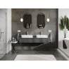 Mexen Rivel meuble de salle de bain sous-vasque 160 cm avec plateau, 1 tiroir, rainuré, graphite mat - 91A20-16023-1-BFC66