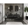 Mexen Rivel meuble de salle de bains sous vasque 160 cm avec plateau, 1 tiroir, rainuré, noir mat - 91A20-16023-1-BFC71