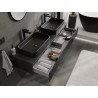 Mexen Rivel meuble de salle de bains sous vasque 160 cm avec plateau, 1 tiroir, rainuré, noir mat - 91A20-16023-1-BFC71