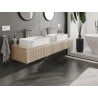 Mexen Rivel meuble de salle de bain sous lavabo 160 cm avec plateau, 1 tiroir, nervuré, chêne - 91A20-16023-1-BFC81