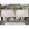 Mexen Rivel meuble de salle de bain sous lavabo 160 cm avec plateau, 1 tiroir, nervuré, chêne - 91A20-16023-1-BFC81